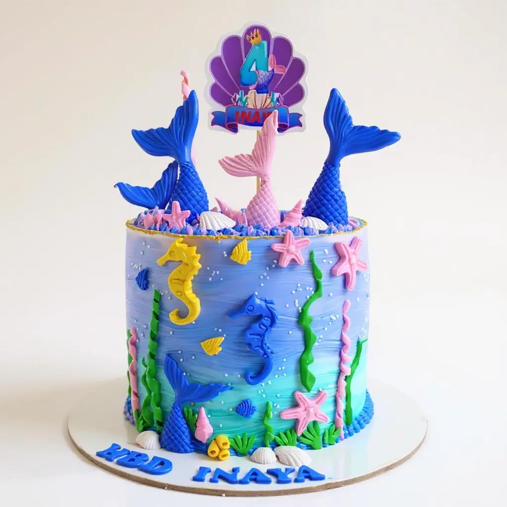 Mermaid theme cake