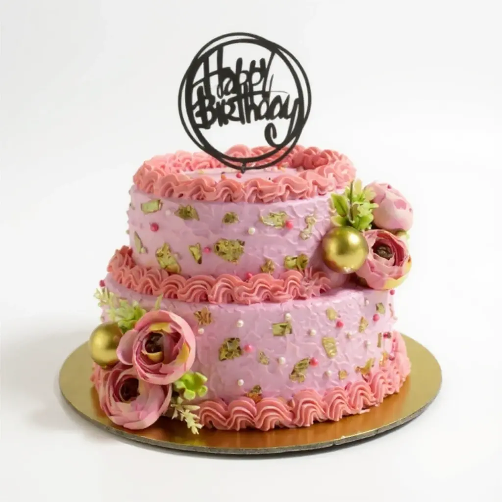 Vanilla flavour birthday and anniversary cake